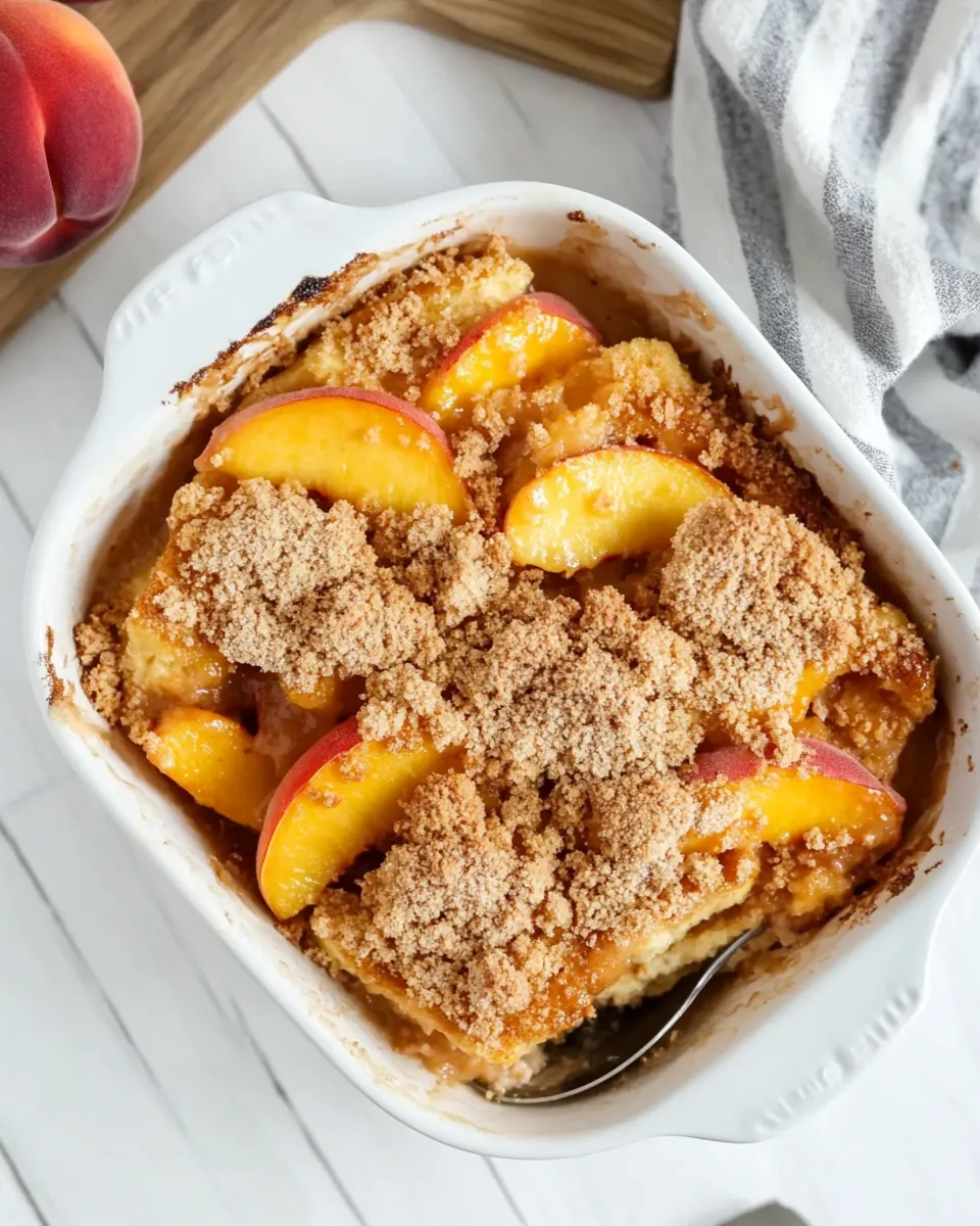 Peach Cobbler French Toast Casserole