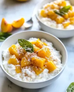 Peach Pie Cottage Cheese Bowls