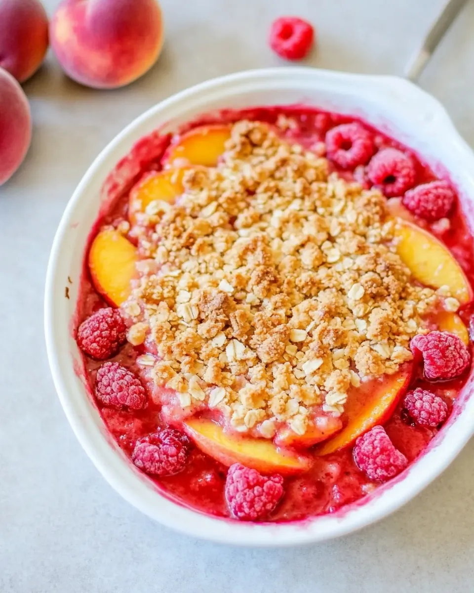 Peach Raspberry Crisp