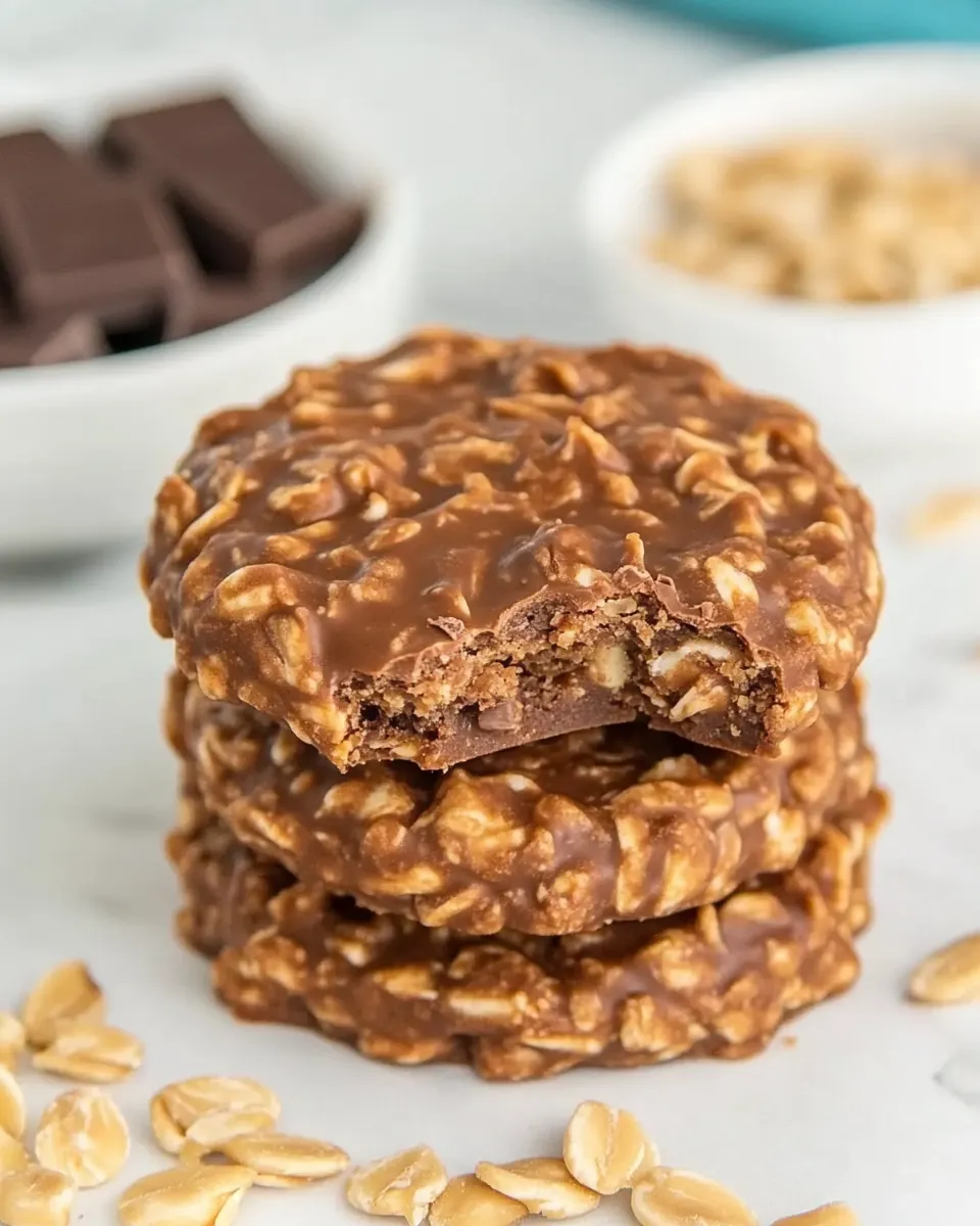 Peanut Butter Chocolate No Bake Cookies