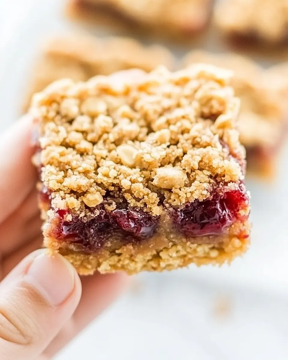 Peanut Butter and Jelly Crumble Bars