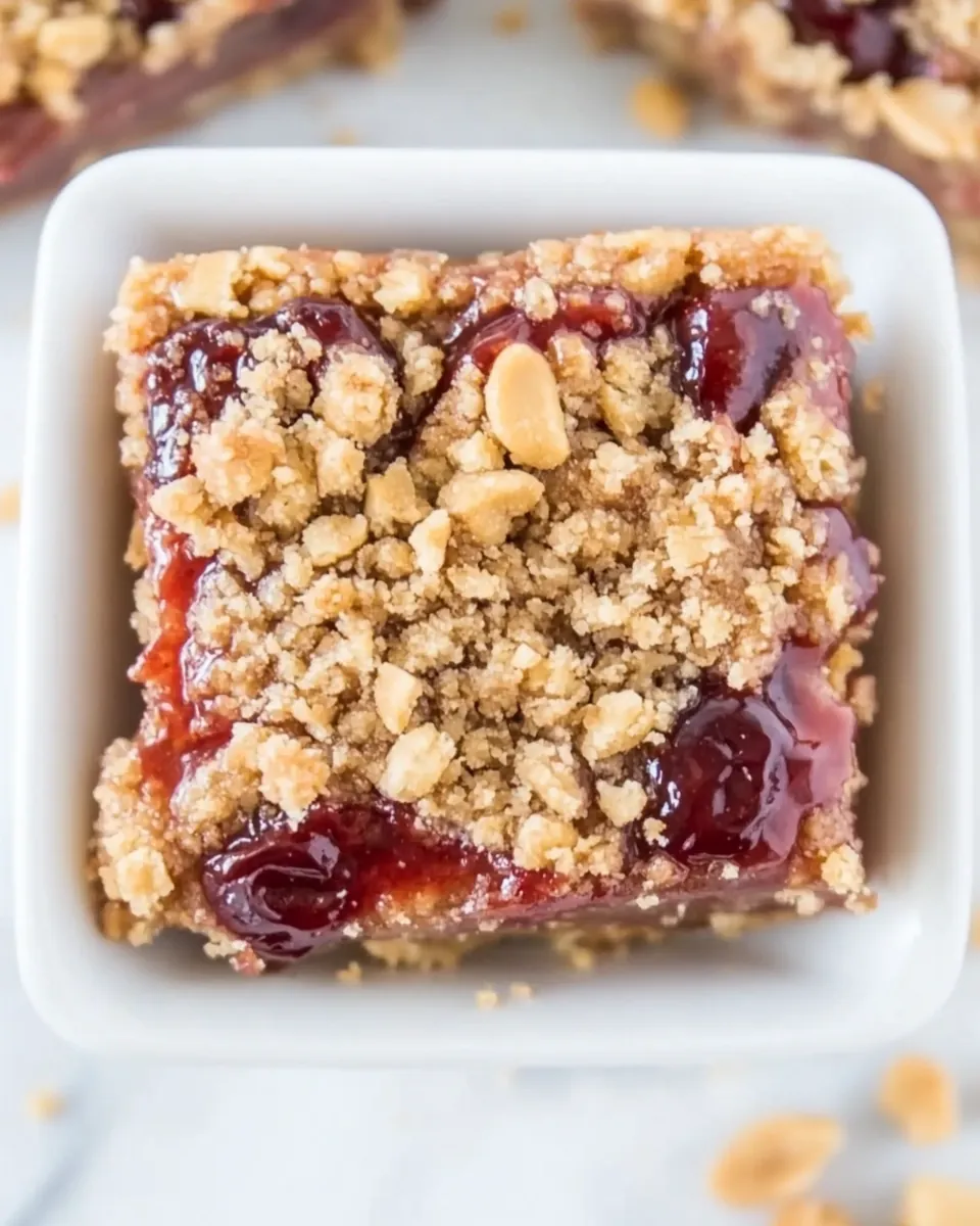 Peanut Butter and Jelly Crumble Bars