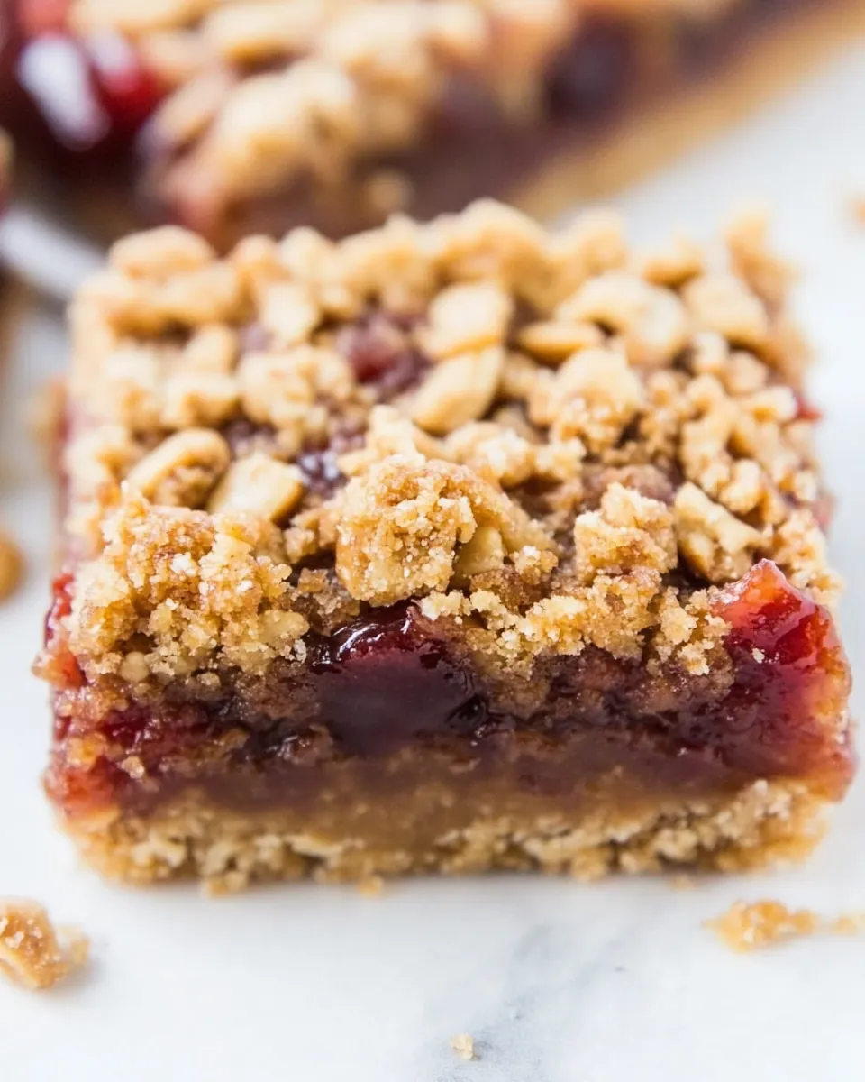 Peanut Butter and Jelly Crumble Bars