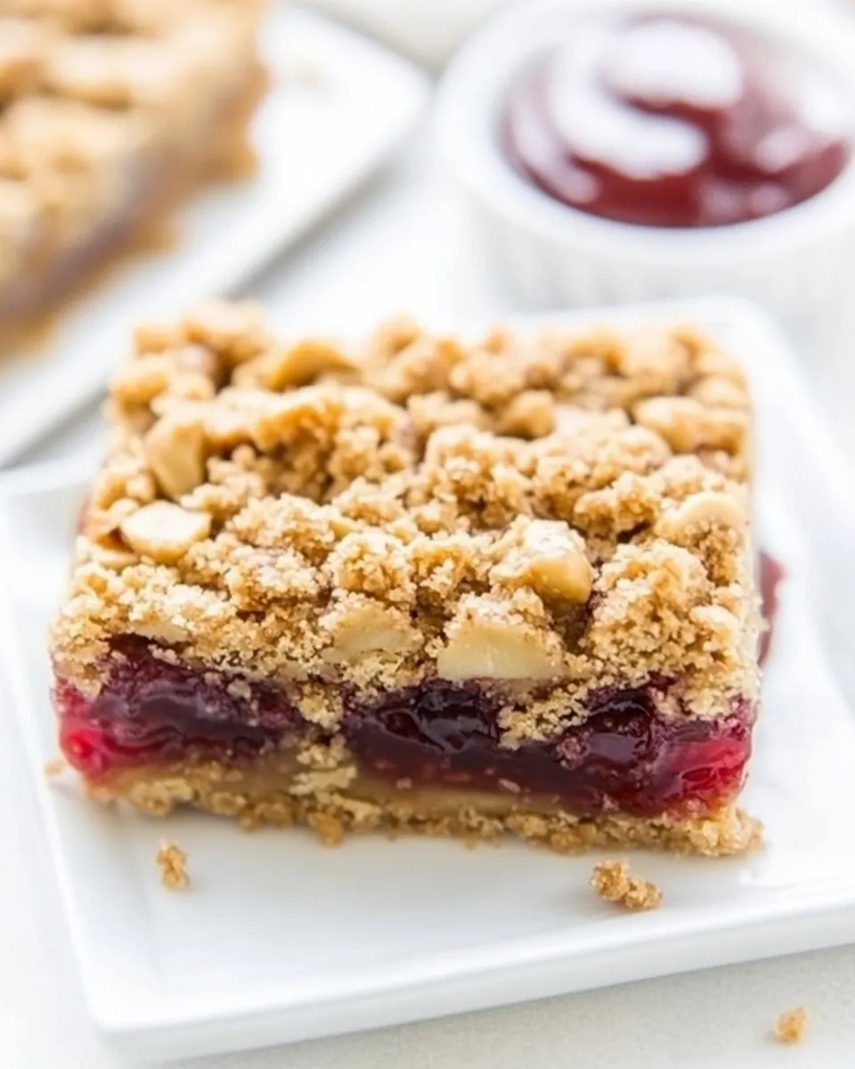 Peanut Butter and Jelly Crumble Bars
