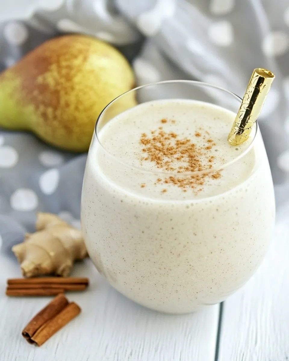 Pear Ginger Cinnamon Oat Smoothie