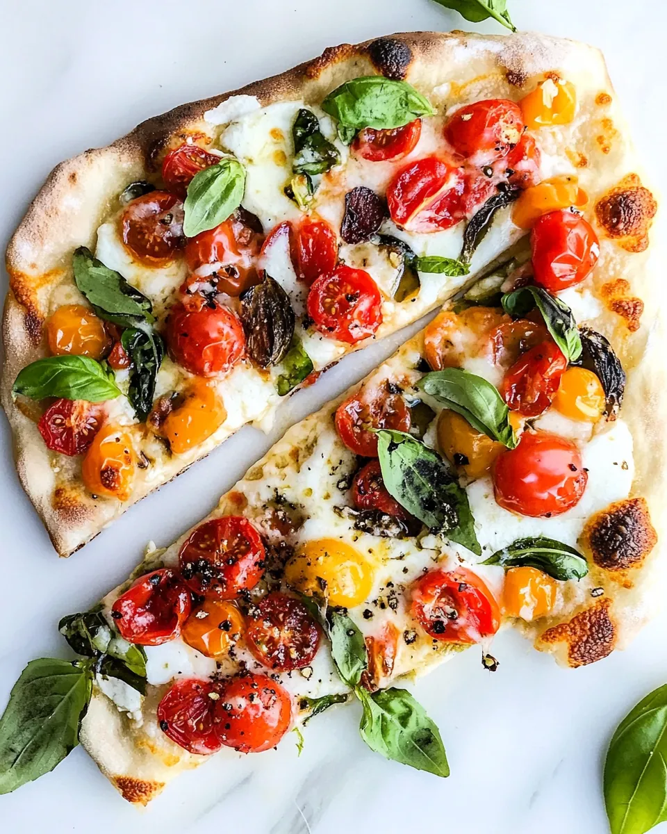 Pepper and Cherry Tomato White Pizza