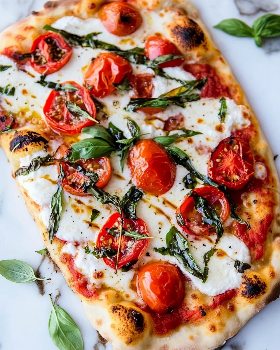 Pepper and Cherry Tomato White Pizza