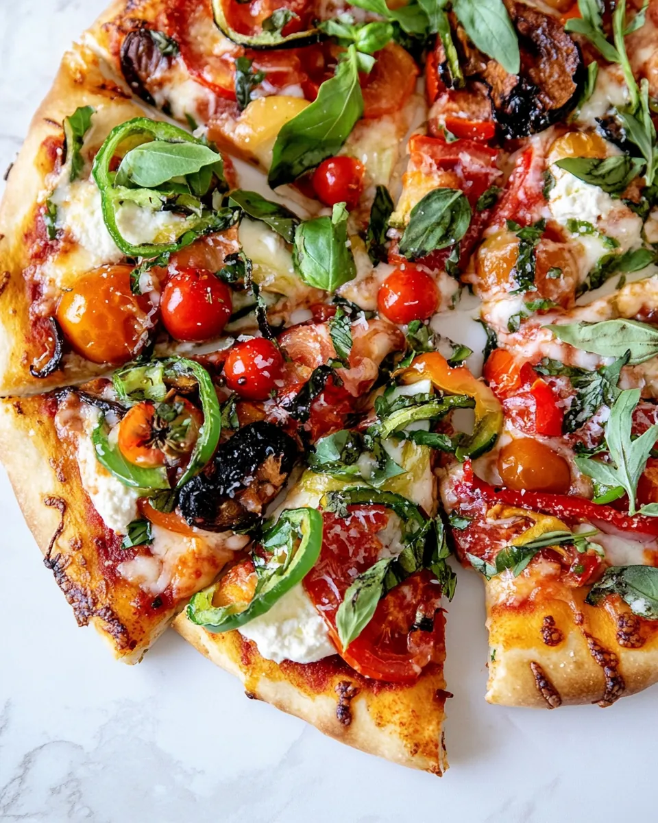 Pepper and Cherry Tomato White Pizza