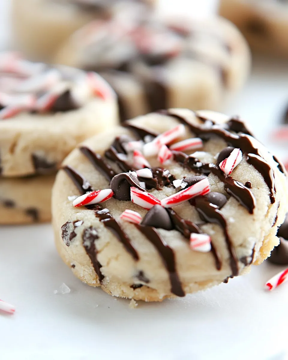 Peppermint Chocolate Chip Shortbread Cookies
