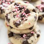 Peppermint Chocolate Chip Shortbread Cookies