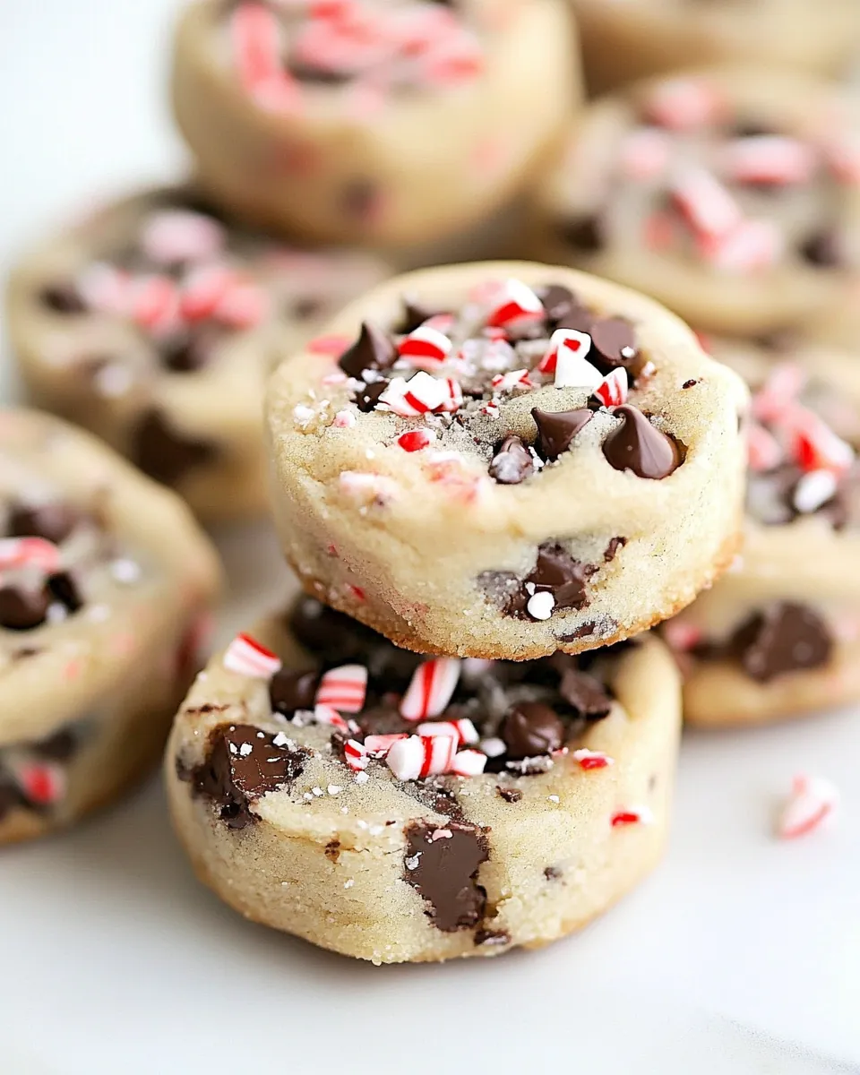 Peppermint Chocolate Chip Shortbread Cookies