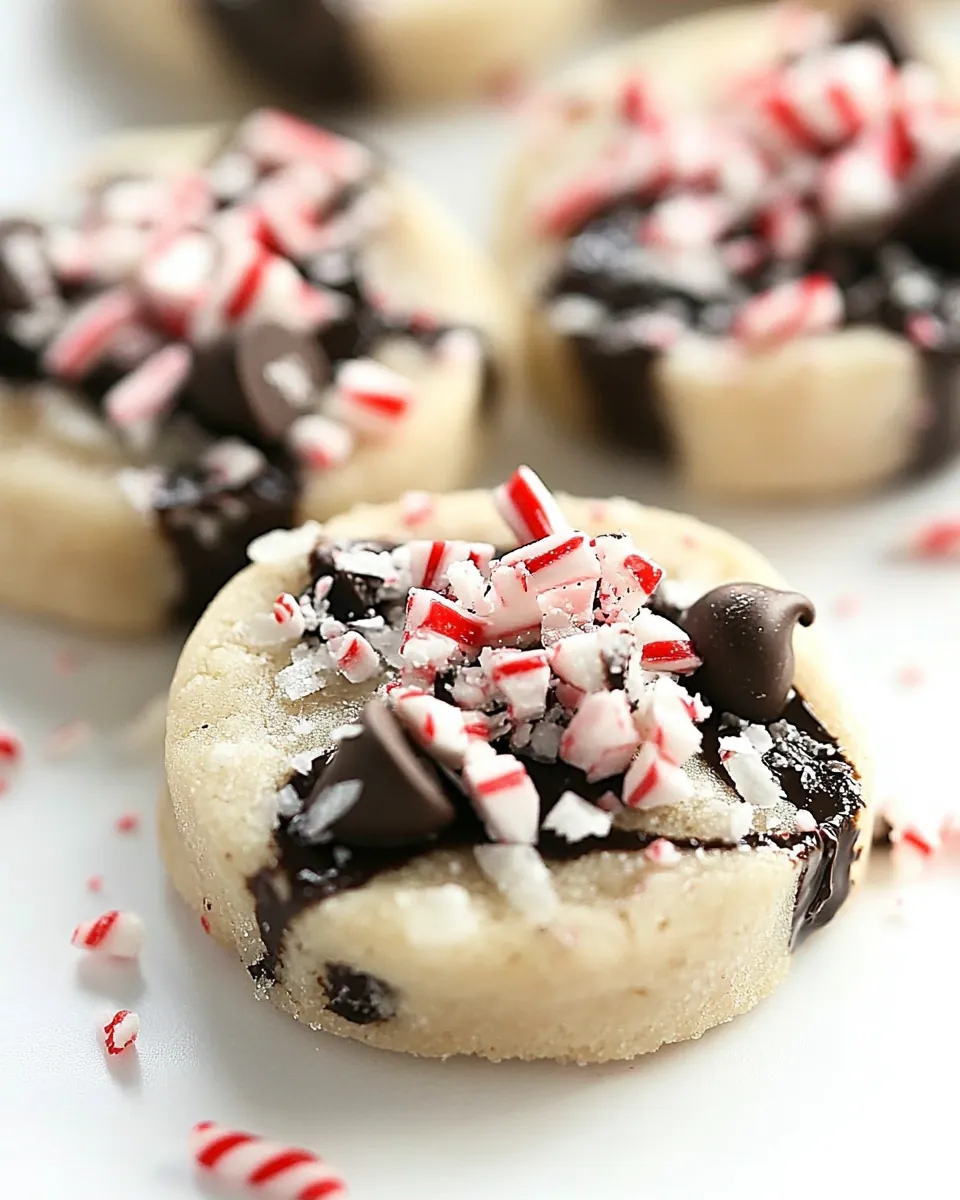 Peppermint Chocolate Chip Shortbread Cookies