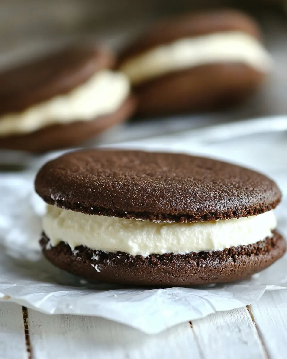 Peppermint Cream Chocolate Cookie Sandwiches