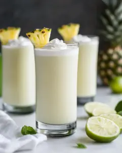 Pineapple Smoothie With Coconut Cream