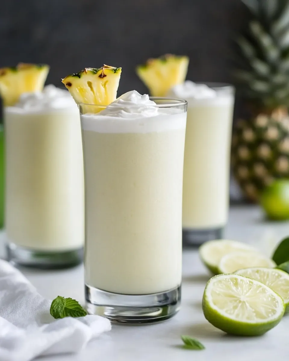 Pineapple Smoothie With Coconut Cream