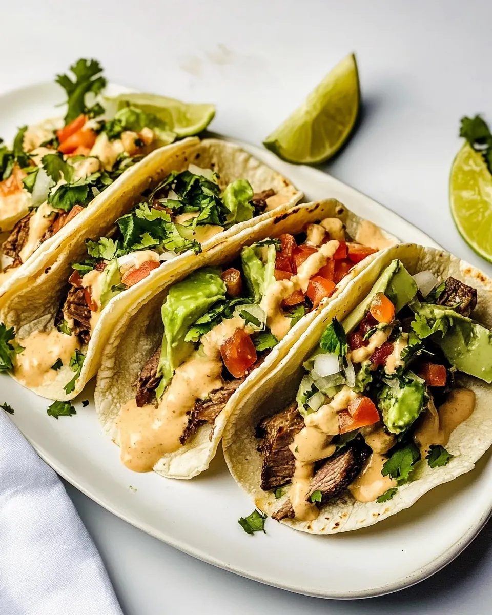 Queso Steak and Elote Tacos