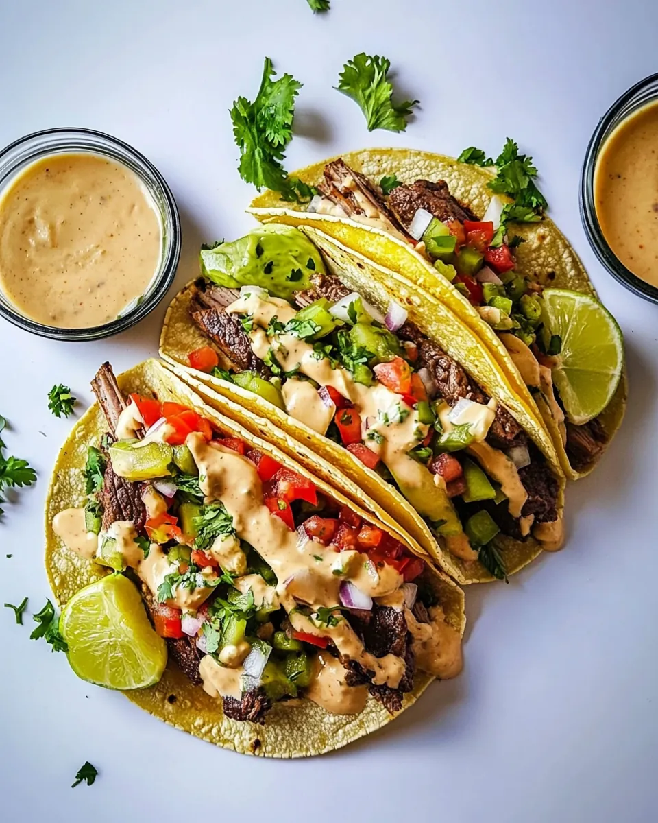 Queso Steak and Elote Tacos