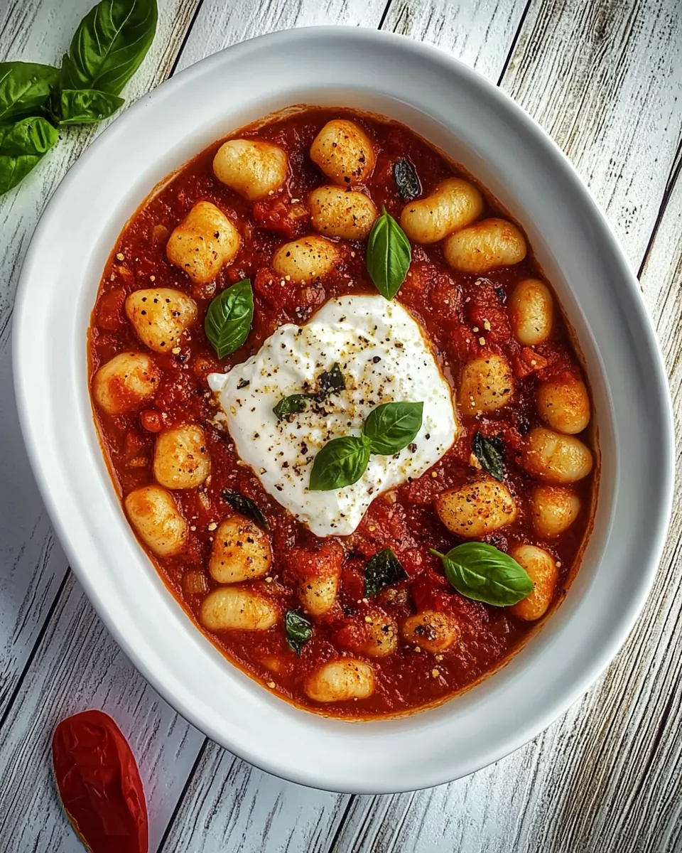 Quick Creamy Gnocchi Tomato Sauce Burrata