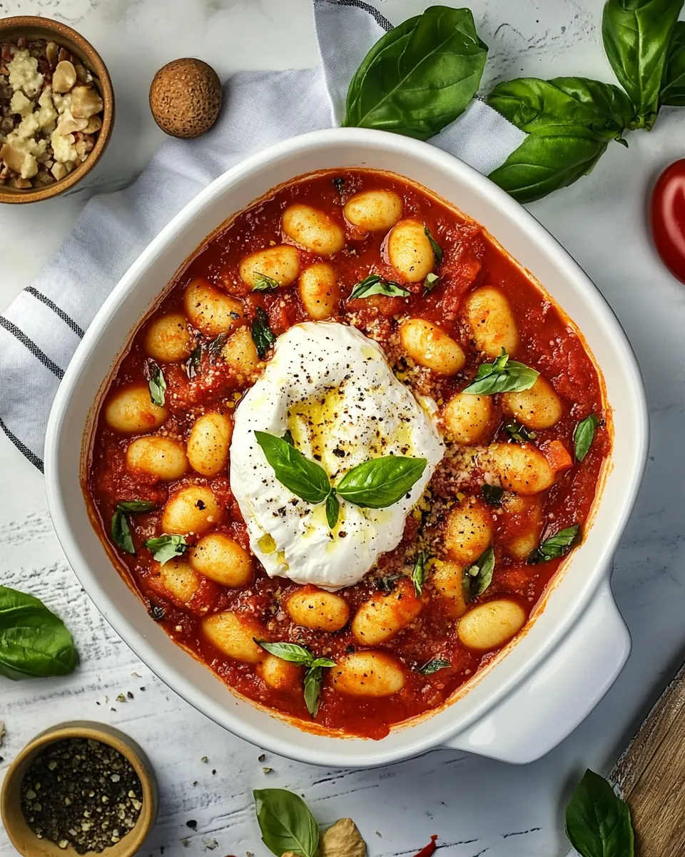 Quick Creamy Gnocchi Tomato Sauce Burrata