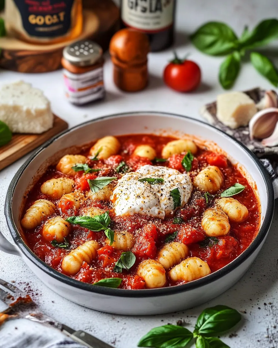 Quick Creamy Gnocchi Tomato Sauce Burrata