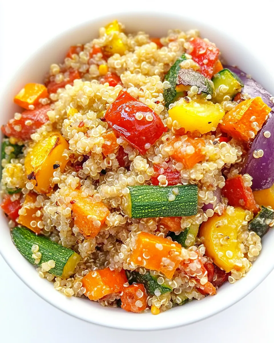 Quinoa with Roasted Rainbow Vegetables
