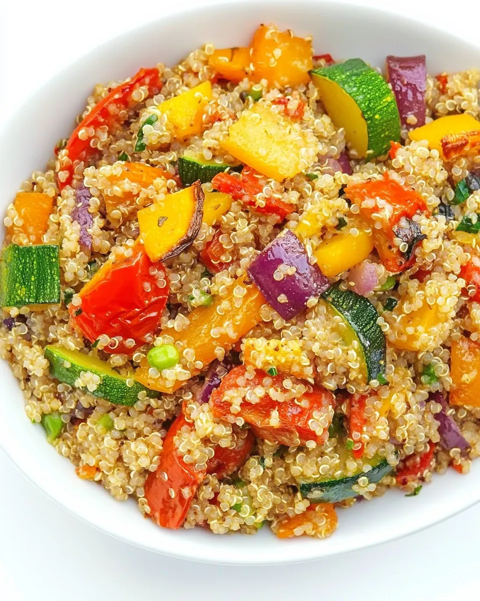 Quinoa with Roasted Rainbow Vegetables