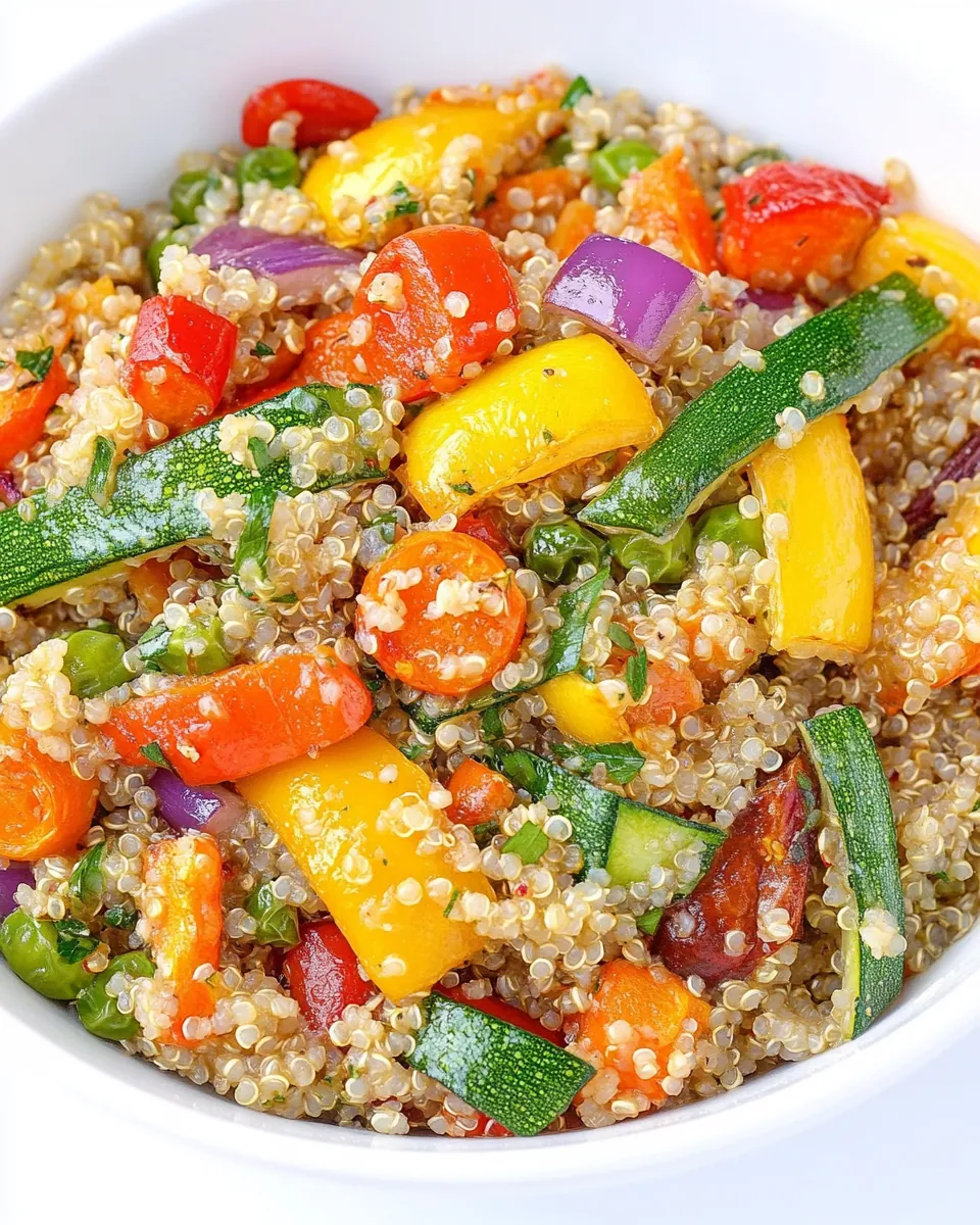 Quinoa with Roasted Rainbow Vegetables