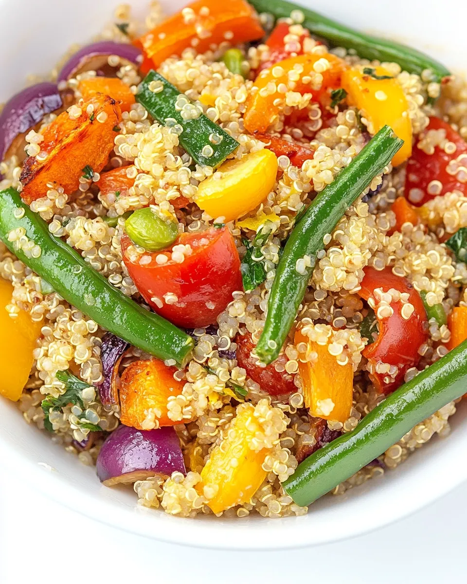 Quinoa with Roasted Rainbow Vegetables
