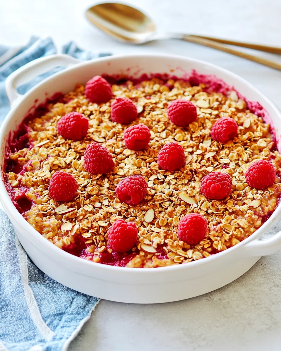 Raspberry Almond Baked Oatmeal