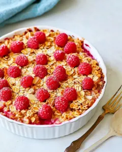 Raspberry Almond Baked Oatmeal