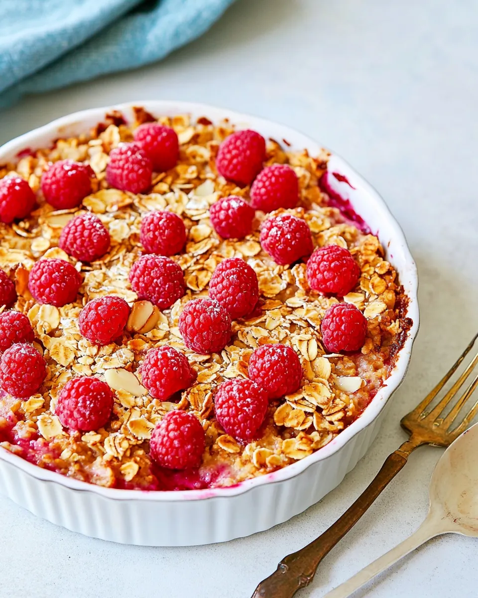 Raspberry Almond Baked Oatmeal