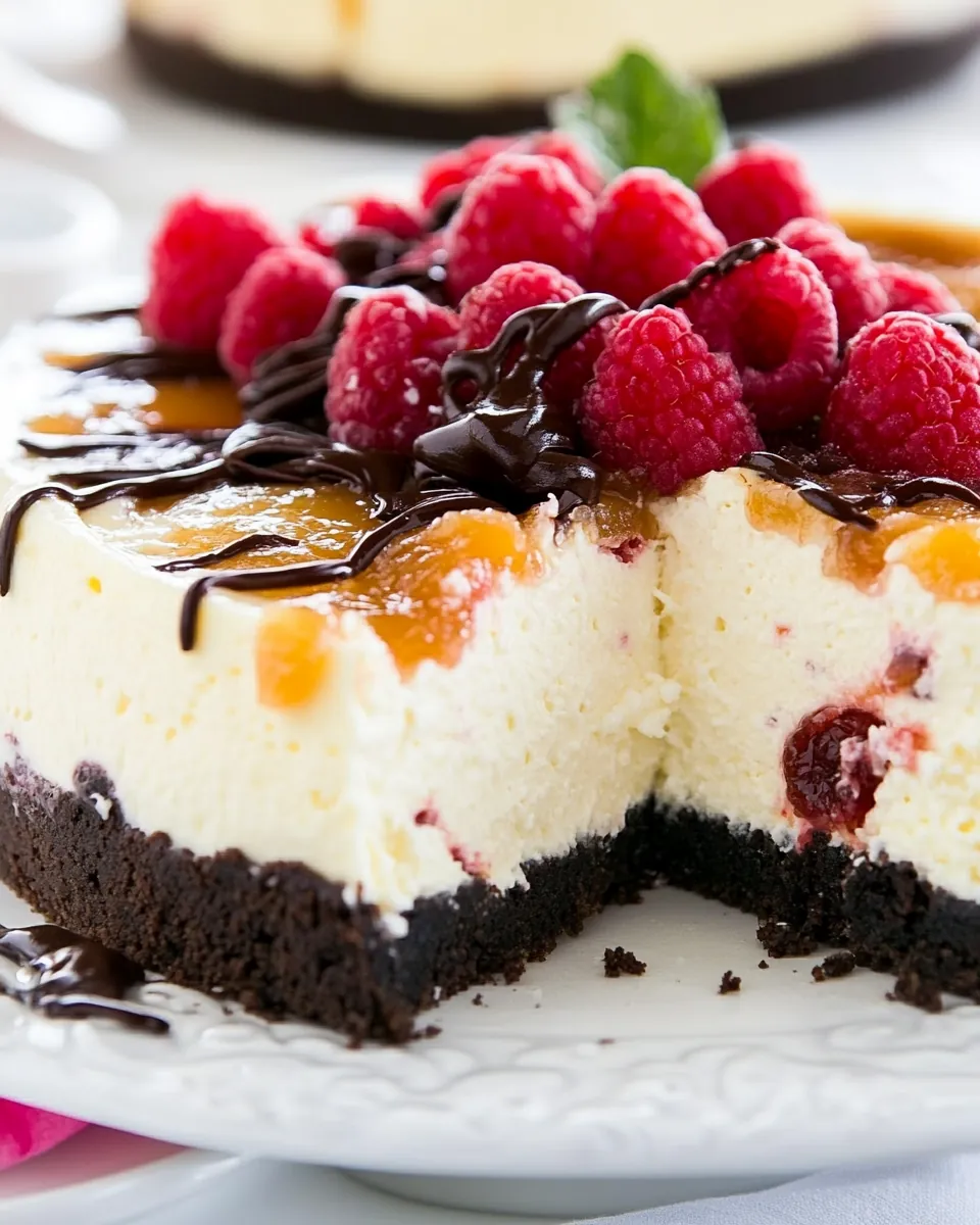 Raspberry Apricot Cheesecake