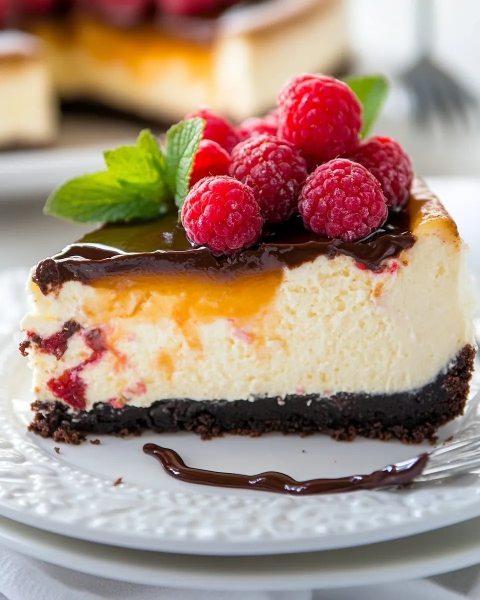Raspberry Apricot Cheesecake