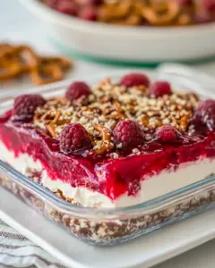 Raspberry Pretzel Salad
