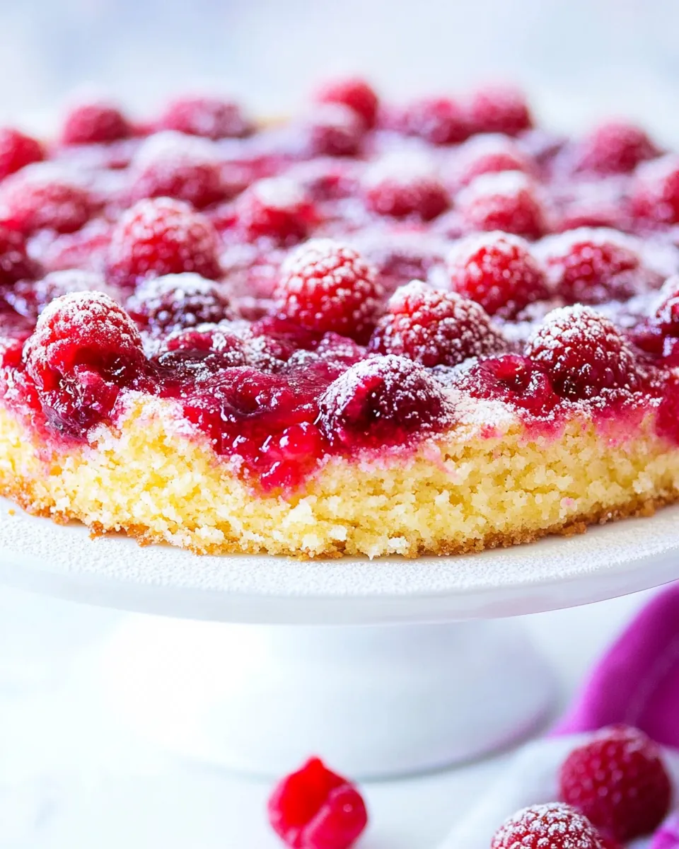 Raspberry Upside Down Cake