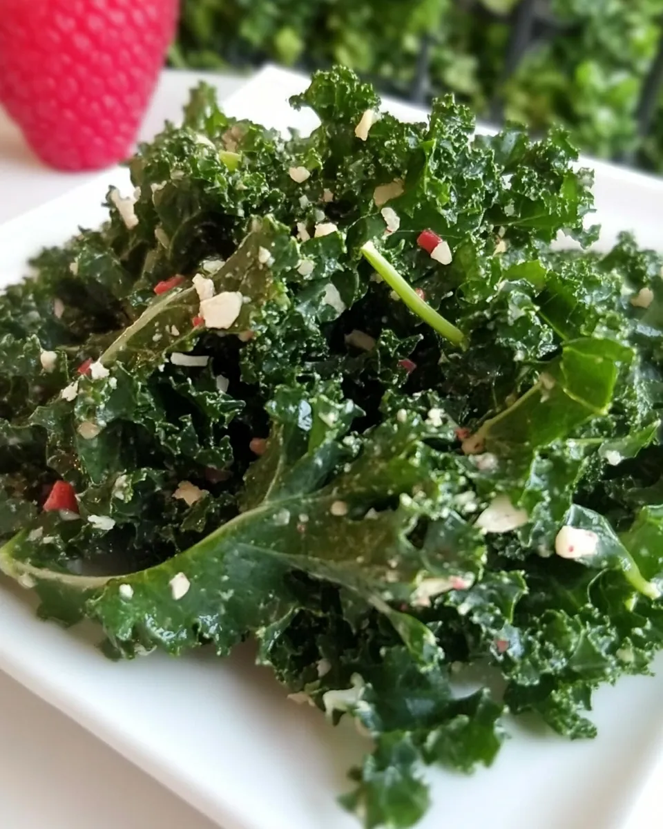 Raw Kale Salad with Raspberry Vinaigrette