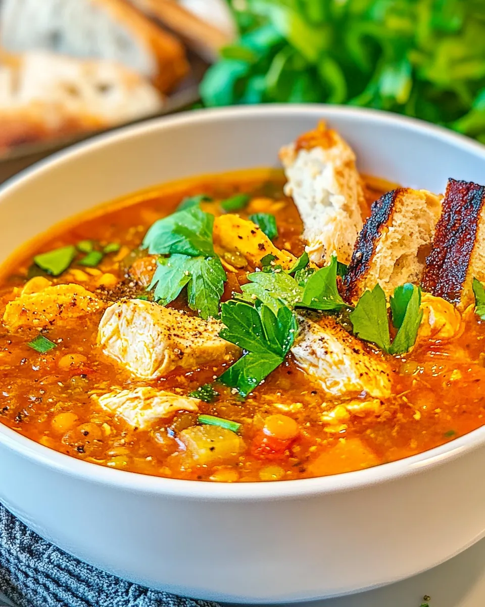 Red Lentil Chicken Soup