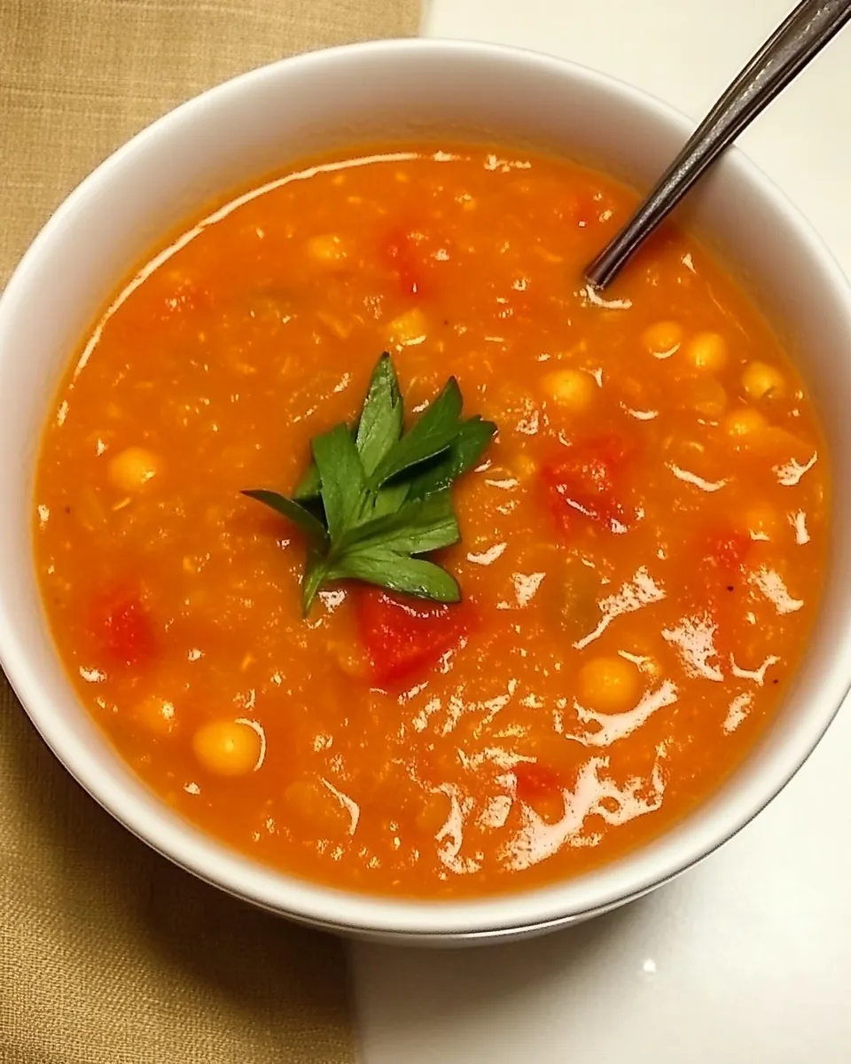 Red Lentil and Chickpea Soup