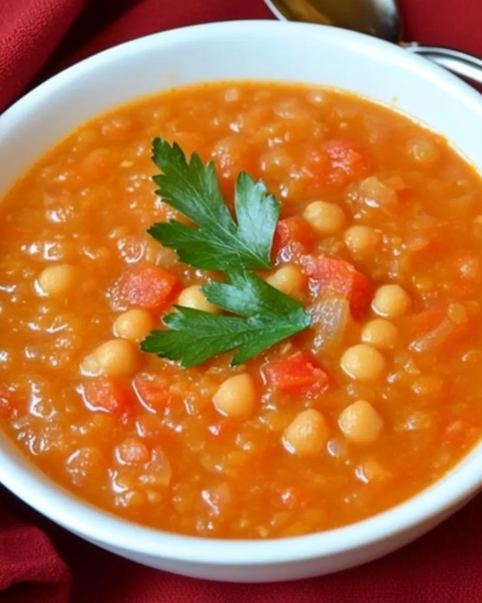 Red Lentil and Chickpea Soup