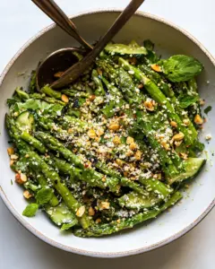 Roasted Asparagus Salad with Ginger Lime Dressing Peanuts