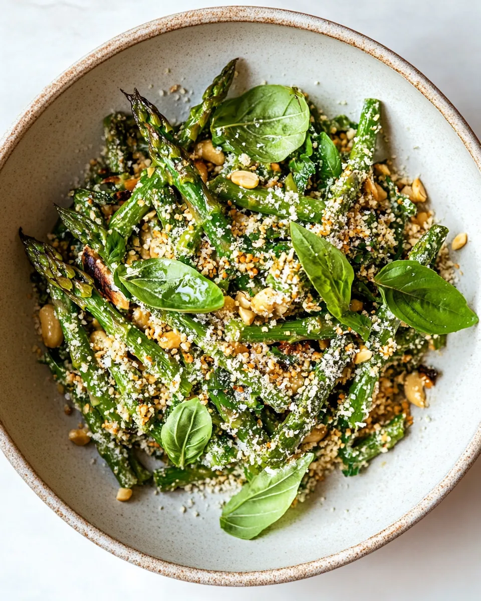 Roasted Asparagus Salad with Ginger Lime Dressing Peanuts