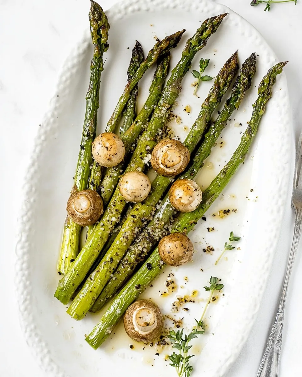 Roasted Asparagus and Mushrooms