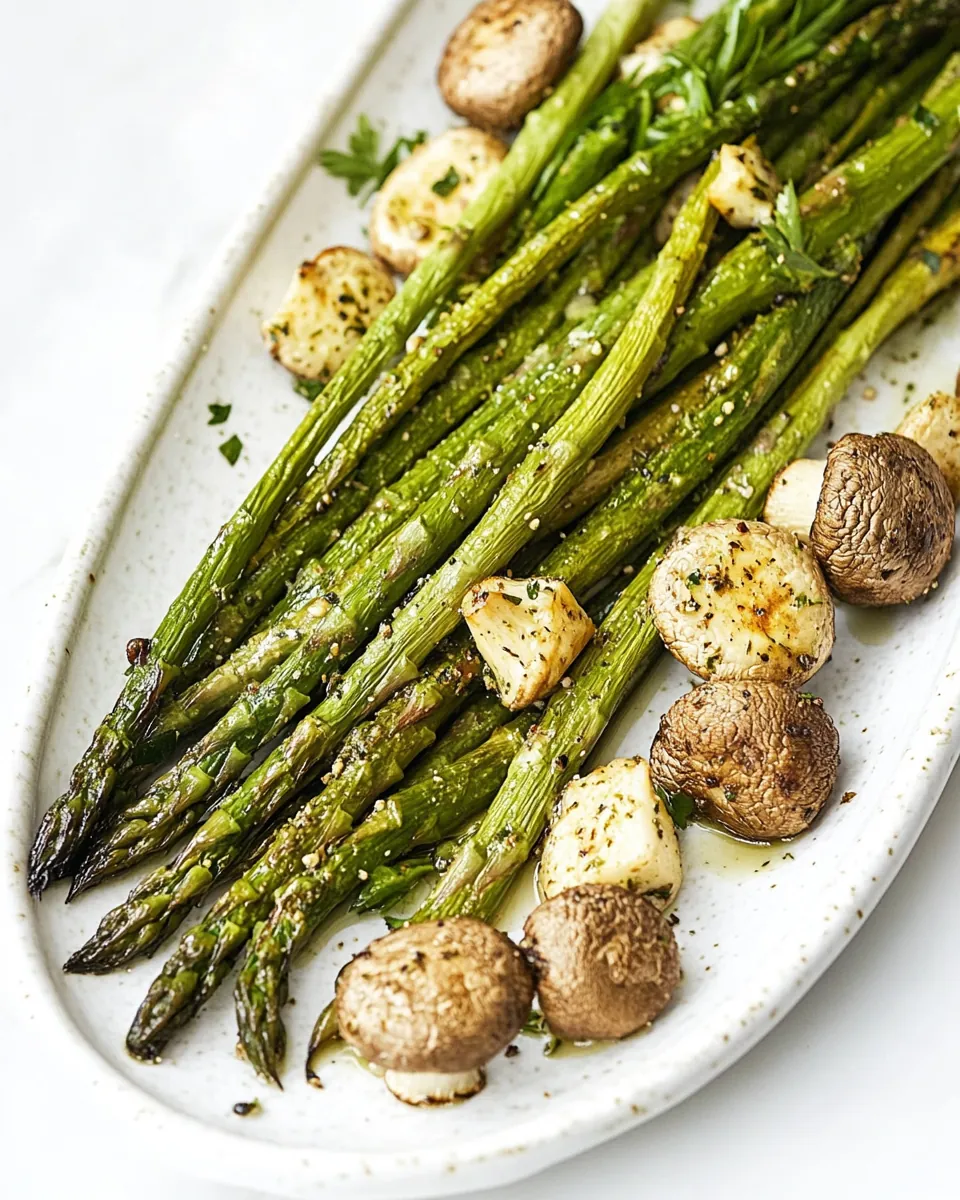 Roasted Asparagus and Mushrooms