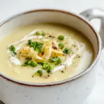 Roasted Garlic Cheddar Cauliflower Soup