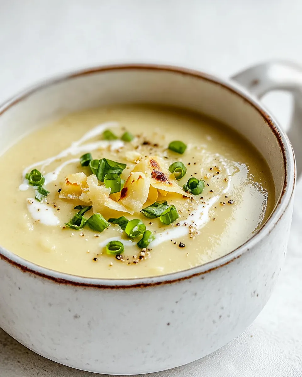 Roasted Garlic Cheddar Cauliflower Soup