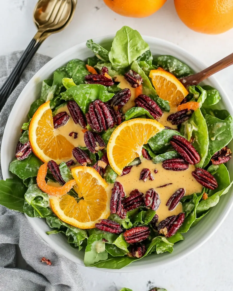 Salad with Citrus Vinaigrette and Sugared Pecans