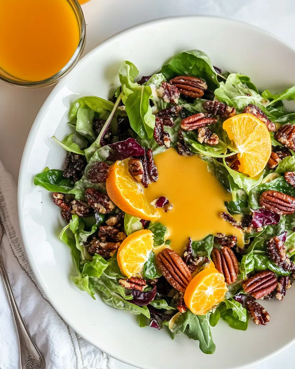 Salad with Citrus Vinaigrette and Sugared Pecans