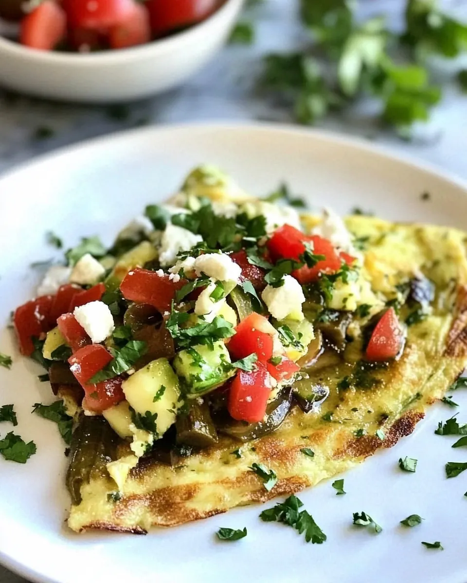 Salsa Verde Vegetable Omelette