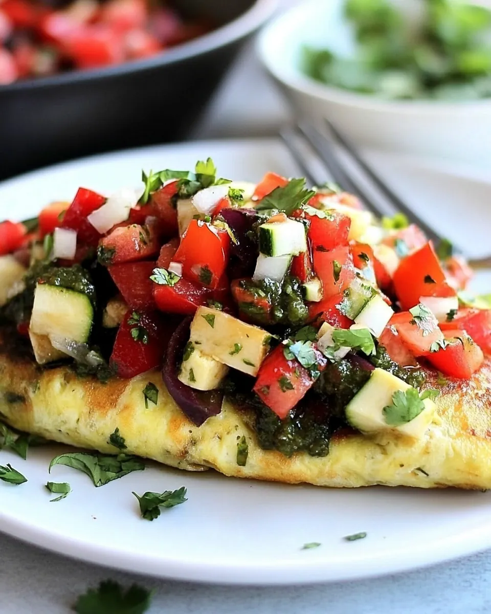 Salsa Verde Vegetable Omelette
