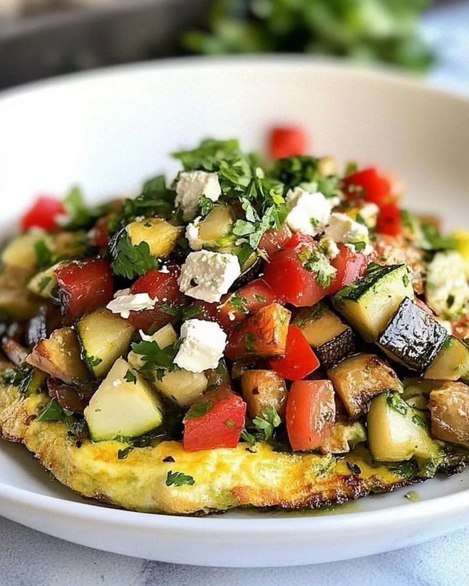 Salsa Verde Vegetable Omelette